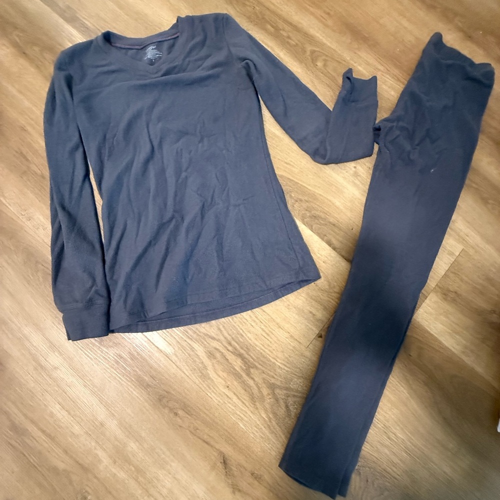 Dark Gray Long Sleeve Top and Pants Set